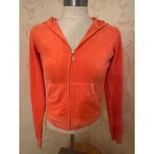 Vintage Juicy Couture Orange Velour Hoodie Ladies Sm